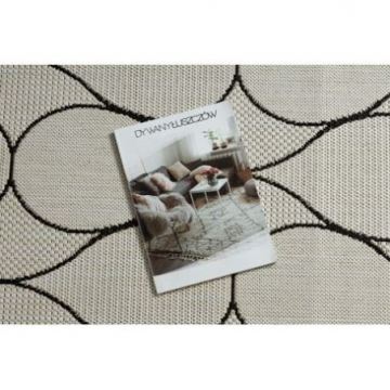 Dywan SZNURKOWY SIZAL FLAT 49379960 Krople krem / czarny