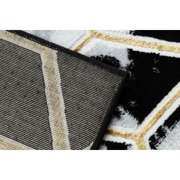 Dywan ALLURE 1966 Cube kostka - Strukturalny, stylowy, glamour czarny / złoty