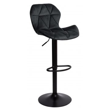 Hoker krzesło barowe GORDY Velvet- czarne