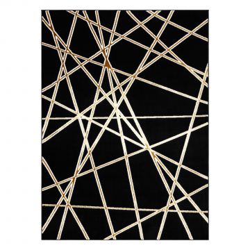 Dywan ALLURE 1964 Geometryczny - Strukturalny, stylowy, glamour czarny / złoty