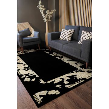 Dywan ALLURE 1965 Ramka - Strukturalny, stylowy, glamour czarny / złoty