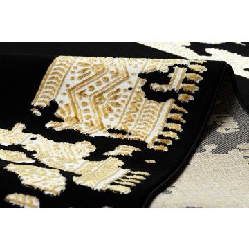 Dywan ALLURE 1965 Ramka - Strukturalny, stylowy, glamour czarny / złoty