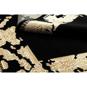 Dywan ALLURE 1965 Ramka - Strukturalny, stylowy, glamour czarny / złoty