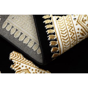 Dywan ALLURE 1965 Ramka - Strukturalny, stylowy, glamour czarny / złoty