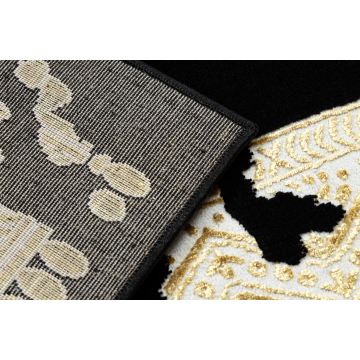 Dywan ALLURE 1965 Ramka - Strukturalny, stylowy, glamour czarny / złoty