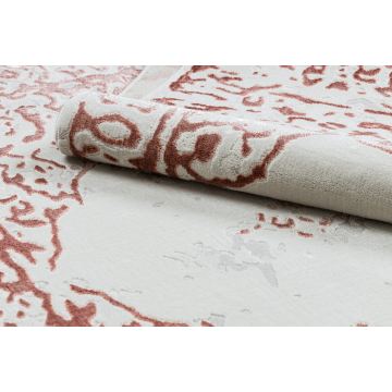 Dywan ALLURE 1961 Ornament, ramka - Strukturalny, stylowy, glamour biały / różowy