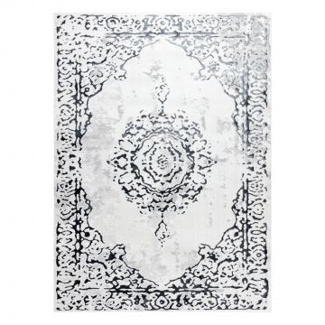 Dywan ALLURE 1961 Ornament, ramka - Strukturalny, stylowy, glamour biały / szary
