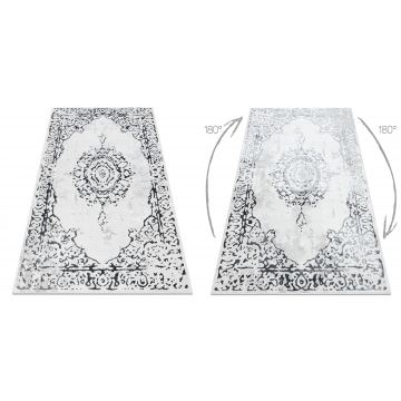 Dywan ALLURE 1961 Ornament, ramka - Strukturalny, stylowy, glamour biały / szary