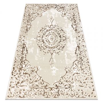 Dywan ALLURE 1961 Ornament, ramka - Strukturalny, stylowy, glamour krem / złoty
