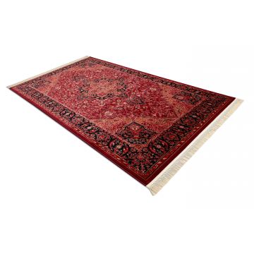 Dywan ORIENT Y307 bordo / czarny Ramka, klasyczny, ornament, z frędzlami