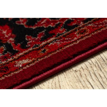 Dywan ORIENT Y307 bordo / czarny Ramka, klasyczny, ornament, z frędzlami