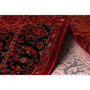 Dywan ORIENT Y307 bordo / czarny Ramka, klasyczny, ornament, z frędzlami