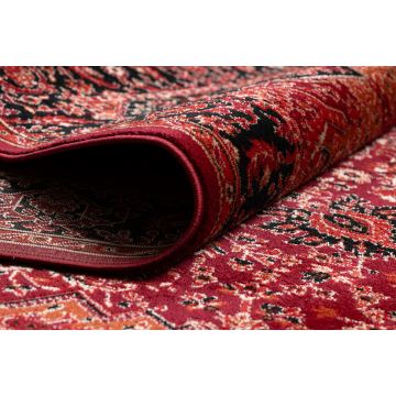 Dywan ORIENT Y307 bordo / czarny Ramka, klasyczny, ornament, z frędzlami