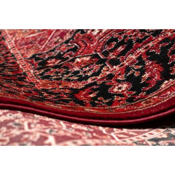 Dywan ORIENT Y307 bordo / czarny Ramka, klasyczny, ornament, z frędzlami
