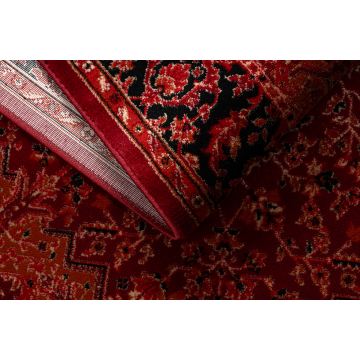 Dywan ORIENT Y307 bordo / czarny Ramka, klasyczny, ornament, z frędzlami