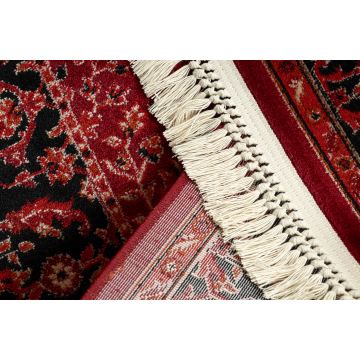 Dywan ORIENT Y307 bordo / czarny Ramka, klasyczny, ornament, z frędzlami