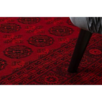 Dywan ORIENT 6889 bordo / czarny Buchara, ramka, orientalny, z frędzlami