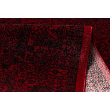 Dywan ORIENT 6039 bordo / czarny Ramka, rozeta, orientalny, z frędzlami