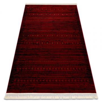 Dywan ORIENT 5820 bordo / czarny Orientalny, pasy z frędzlami