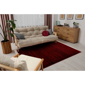 Dywan ORIENT 5820 bordo / czarny Orientalny, pasy z frędzlami