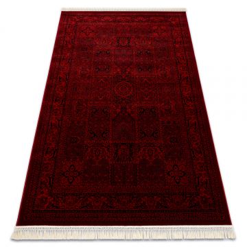 Dywan ORIENT 5365 bordo / czarny Ramka, orientalny, z frędzlami