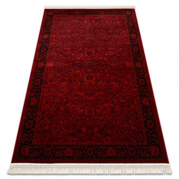 Dywan ORIENT 5125 bordo / czarny Ramka, klasyczny, ornament, z frędzlami