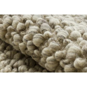 Dywan wełniany TAHAR 99005C beżowy - RĘCZNIE TKANY pętęlkowy, jednolity