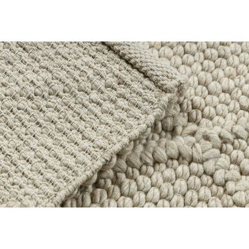 Dywan wełniany TAHAR 99001B krem - RĘCZNIE TKANY pętęlkowy, Romby, boho
