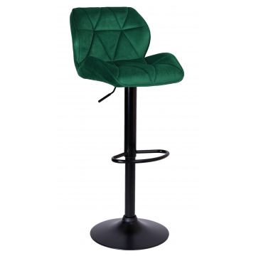 Hoker krzesło barowe GRAPPY aksamitne- butelkowa zieleń