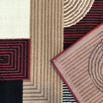 Chodnik nowoczesny geometryczny BCF Ankara 18 Red