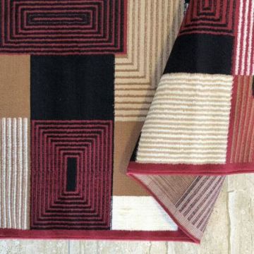Chodnik nowoczesny geometryczny BCF Ankara 18 Red