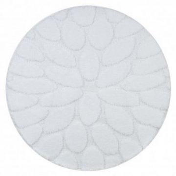 Dywan łazienkowy SUPREME koło STONES kamienie, antypoślizgowy, miękki - biały