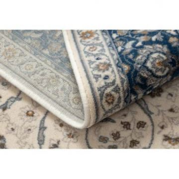 Dywan NAIN Ornament, ramka 7179/51613 beż / niebieski