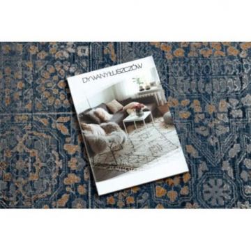 Dywan NAIN Ornament, vintage 7708/51611 niebieski / pomarańczowy