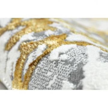 Dywan ALLURE 1961 Ornament, ramka - Strukturalny, stylowy, glamour złoty / biały