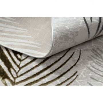 Dywan ALLURE 8752 Liście Palmy - Strukturalny, stylowy, glamour szary / złoty