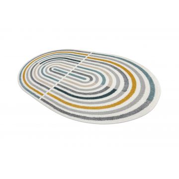 Dywan FUSION 5711 biały / ciemny zielony Shape - Geometryczny, nowoczesny, abstrakcyjny, nieregularny