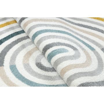 Dywan FUSION 5711 biały / ciemny zielony Shape - Geometryczny, nowoczesny, abstrakcyjny, nieregularny