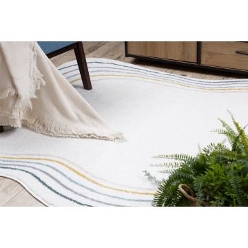Dywan FUSION 5707 biały / ciemny zielony Shape - Abstrakcja, nowoczesny, abstrakcyjny, nieregularny