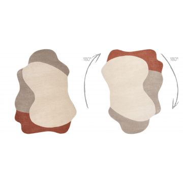 Dywan FUSION 5710 krem / terakota Shape - Abstrakcja, nowoczesny, abstrakcyjny, nieregularny