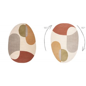 Dywan FUSION 5706 krem / terakota Shape - Geometryczny, nowoczesny, abstrakcyjny, nieregularny