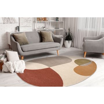 Dywan FUSION 5706 krem / terakota Shape - Geometryczny, nowoczesny, abstrakcyjny, nieregularny
