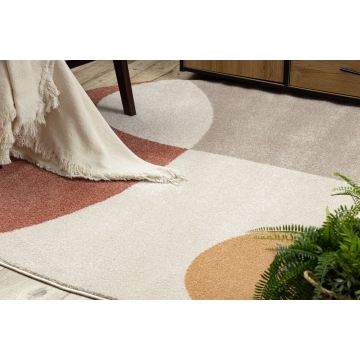 Dywan FUSION 5706 krem / terakota Shape - Geometryczny, nowoczesny, abstrakcyjny, nieregularny