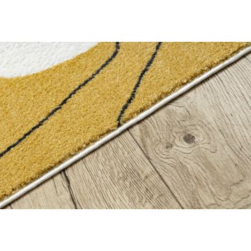 Dywan FUSION 7158 biały / żółty / niebieski - Geometryczny, nowoczesny, abstrakcyjny
