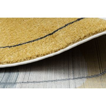 Dywan FUSION 7158 biały / żółty / niebieski - Geometryczny, nowoczesny, abstrakcyjny
