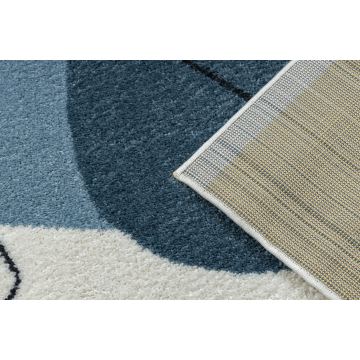 Dywan FUSION 7158 biały / żółty / niebieski - Geometryczny, nowoczesny, abstrakcyjny