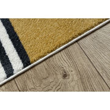 Dywan FUSION 1327 biały / ciemny szary / złoty - Geometryczny, nowoczesny, abstrakcyjny