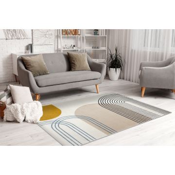 Dywan FUSION 7157 biały / złoty - Geometryczny, nowoczesny, abstrakcyjny