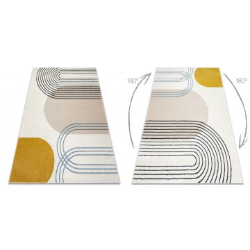Dywan FUSION 7157 biały / złoty - Geometryczny, nowoczesny, abstrakcyjny