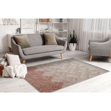 Dywan FUSION 9775 krem / terakota - Geometryczny, nowoczesny, abstrakcyjny